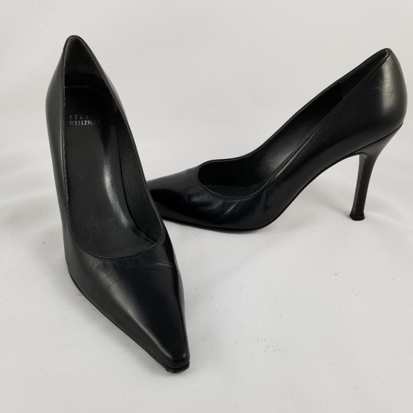 narrow black pumps